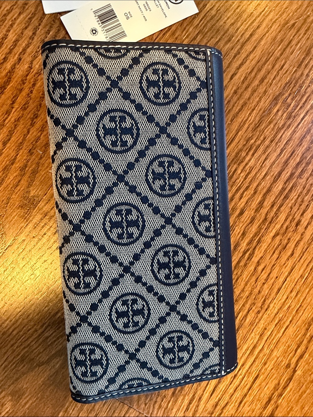 Tory Burch T Monogram Envelope Wallet - Navy - NWT - Picture 5 of 5